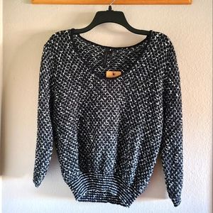 Knotsisters Black and White Genie Sweater - Size Small